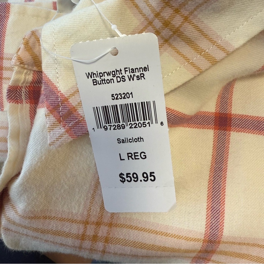 NWT L.L. Bean Women’s Whisper Weight Flannel Button Down, Size Large, Sailcloth - Picture 7 of 7